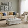 Hanah Home Mesa de Café Blanco Antiguo con Dimensiones Ajustables